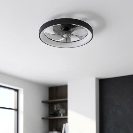 Brilagi - Ventilatore da soffitto LED dimmerabile LED/34W/230V diam. 50 cm nero + telecomando