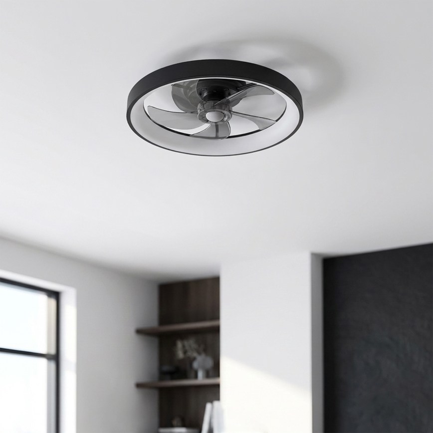 Brilagi - Ventilatore da soffitto LED dimmerabile LED/34W/230V diam. 50 cm nero + telecomando