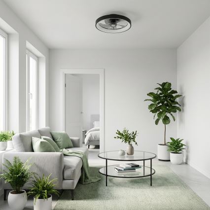 Brilagi - Ventilatore da soffitto LED dimmerabile LED/34W/230V diam. 50 cm nero + telecomando