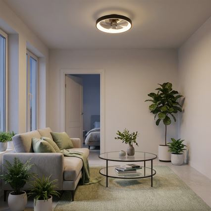 Brilagi - Ventilatore da soffitto LED dimmerabile LED/34W/230V diam. 50 cm nero + telecomando