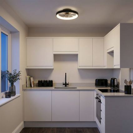 Brilagi - Ventilatore da soffitto LED dimmerabile LED/34W/230V diam. 50 cm nero + telecomando