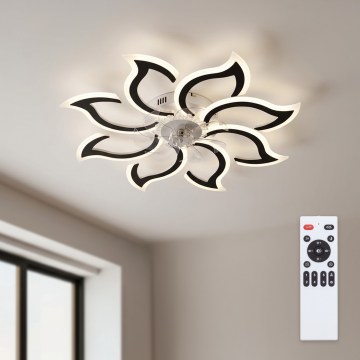 Brilagi - Ventilatore da soffitto dimmerabile con LED/44W/230V Ø 90 cm nero + telecomando