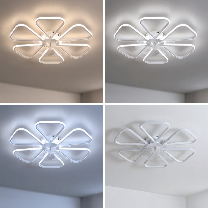 Brilagi - Ventilatore da soffitto dimmerabile a LED/38W/230V Ø 76 cm bianco + telecomando