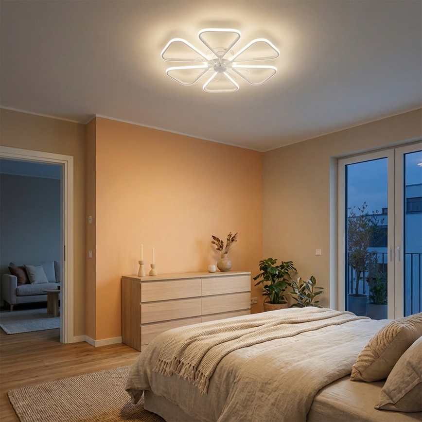 Brilagi - Ventilatore da soffitto dimmerabile a LED/38W/230V Ø 76 cm bianco + telecomando