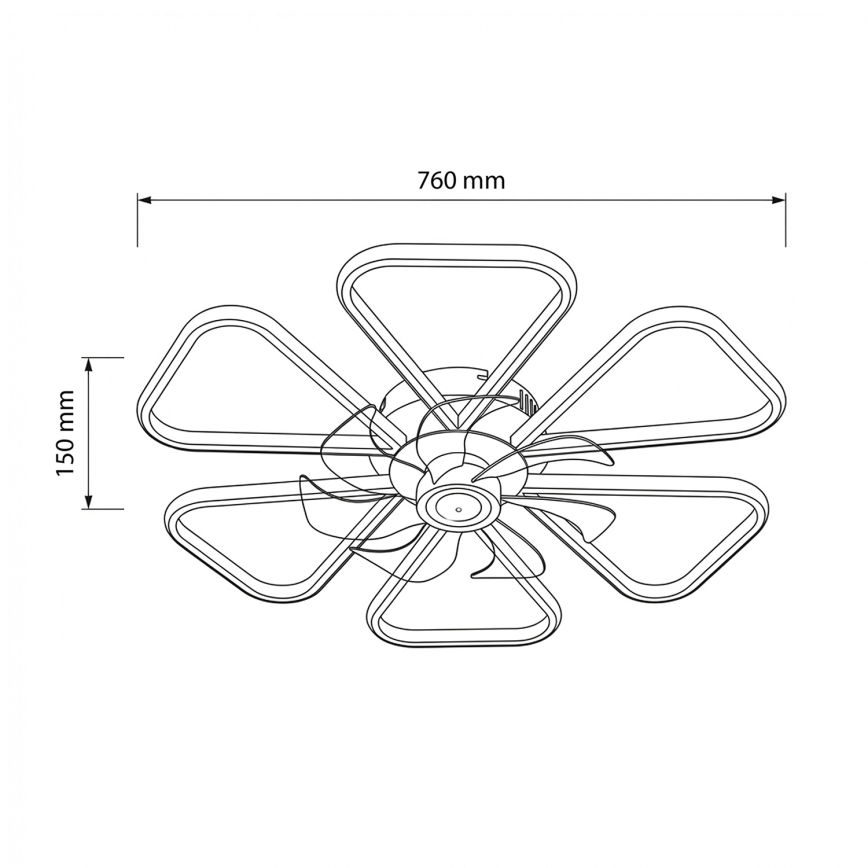 Brilagi - Ventilatore da soffitto dimmerabile a LED/38W/230V Ø 76 cm bianco + telecomando
