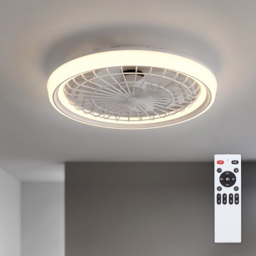 Brilagi - Ventilatore da soffitto dimmerabile con luce LED 40W/230V Ø 48 cm bianco + telecomando