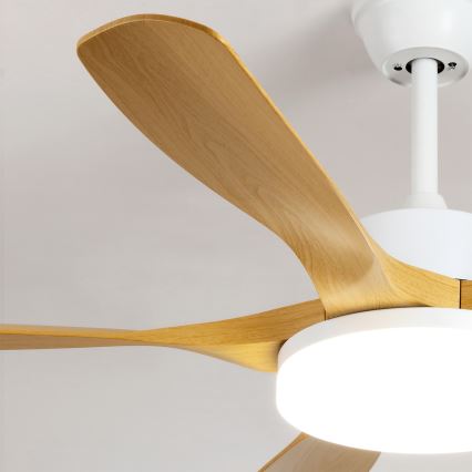 Brilagi - Ventilatore da soffitto LED dimmerabile 34W/230V 3000-6500K Ø 132 cm bianco/marrone + telecomando
