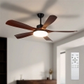Brilagi - Ventilatore da soffitto dimmerabile LED/34W/230V 3000-6500K Ø 132 cm nero/marrone + telecomando