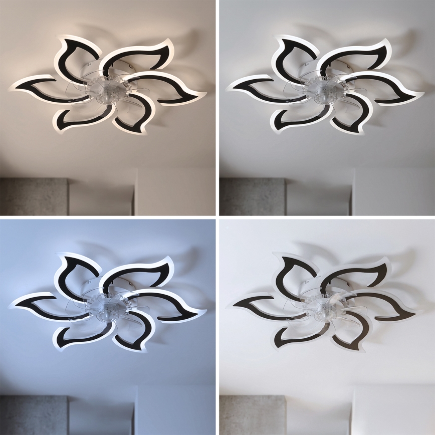 Brilagi - Ventilatore da soffitto LED dimmerabile 34W/230V Ø 83 cm, nero + telecomando