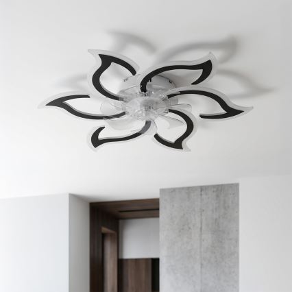 Brilagi - Ventilatore da soffitto LED dimmerabile 34W/230V Ø 83 cm, nero + telecomando