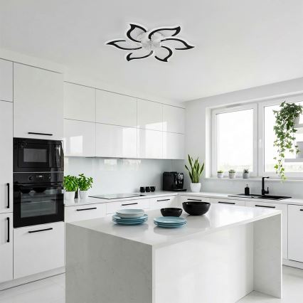 Brilagi - Ventilatore da soffitto LED dimmerabile 34W/230V Ø 83 cm, nero + telecomando