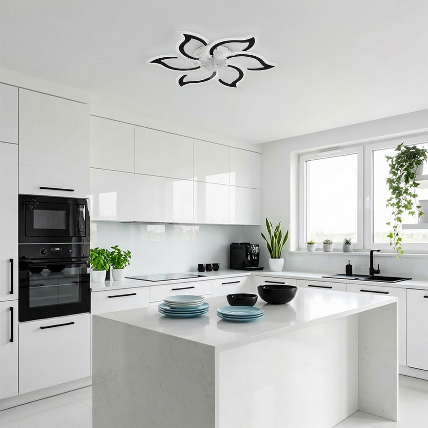 Brilagi - Ventilatore da soffitto LED dimmerabile 34W/230V Ø 83 cm, nero + telecomando
