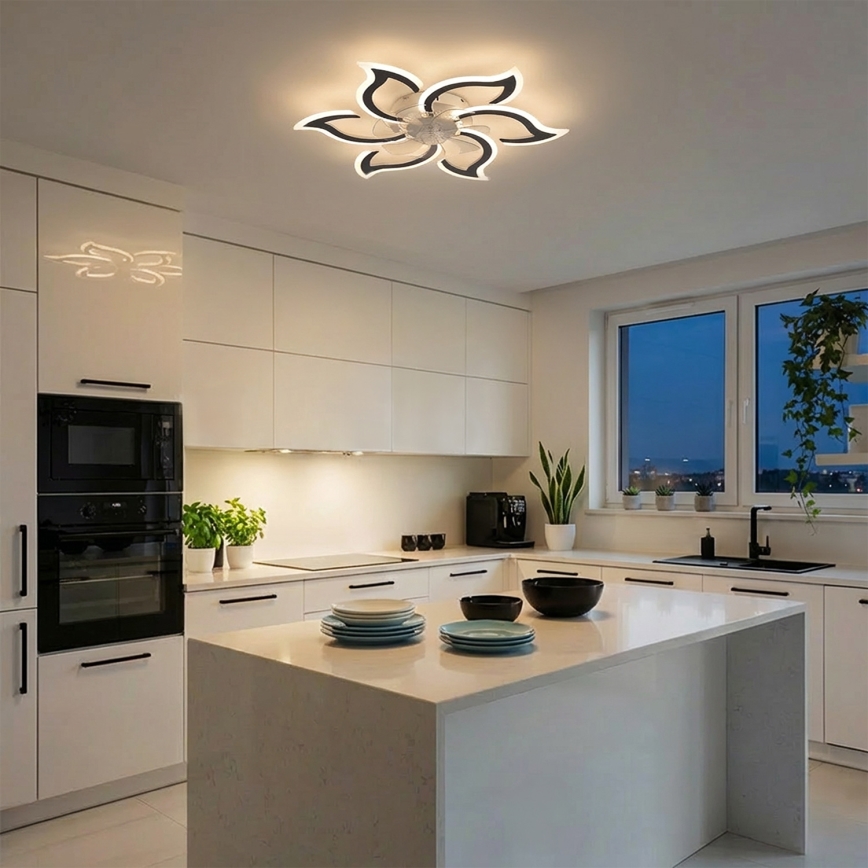 Brilagi - Ventilatore da soffitto LED dimmerabile 34W/230V Ø 83 cm, nero + telecomando