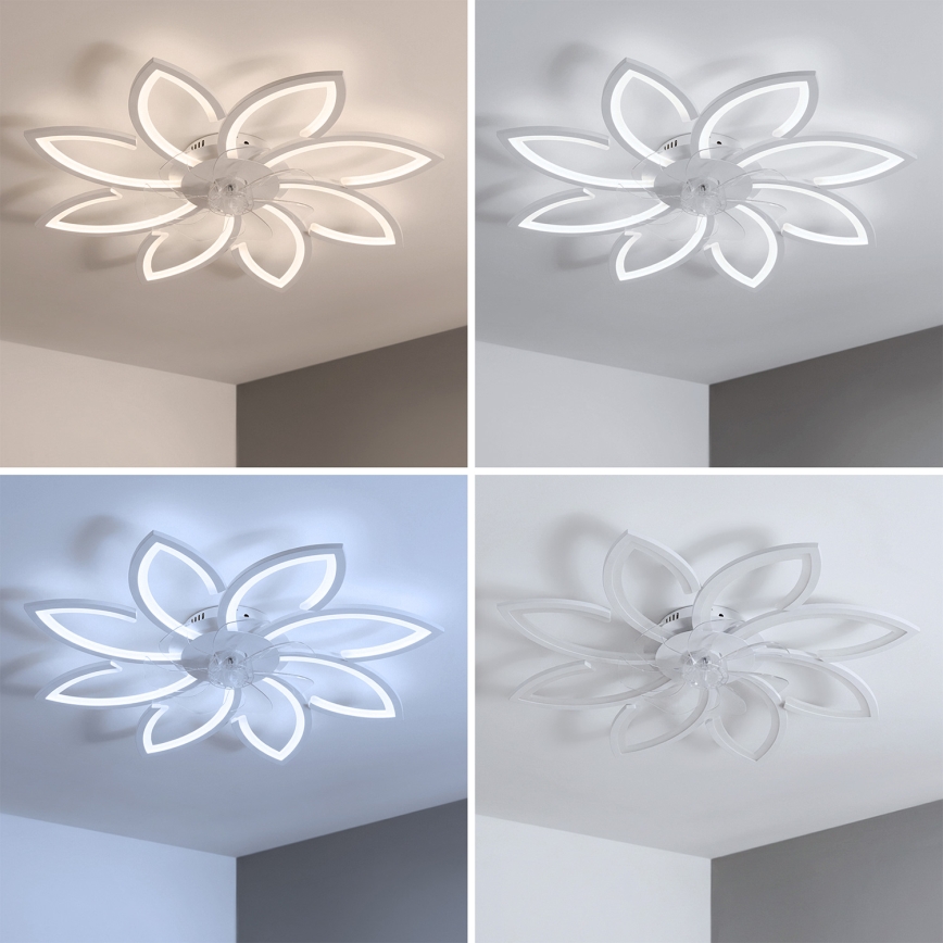 Brilagi - Ventilatore da soffitto dimmerabile a LED LED/43W/230V 3000-6500K Ø 90 cm bianco + telecomando