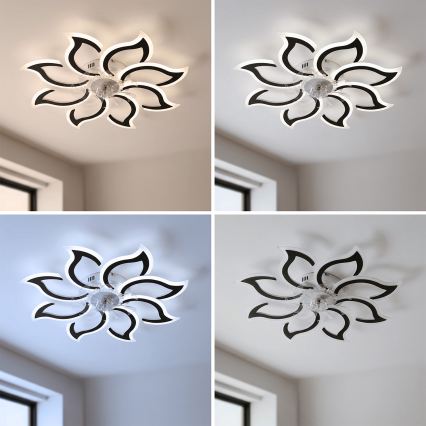 Brilagi - Ventilatore da soffitto dimmerabile con LED/44W/230V Ø 90 cm nero + telecomando