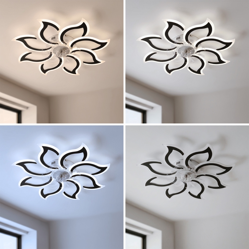 Brilagi - Ventilatore da soffitto dimmerabile con LED/44W/230V Ø 90 cm nero + telecomando