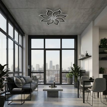 Brilagi - Ventilatore da soffitto dimmerabile con LED/44W/230V Ø 90 cm nero + telecomando