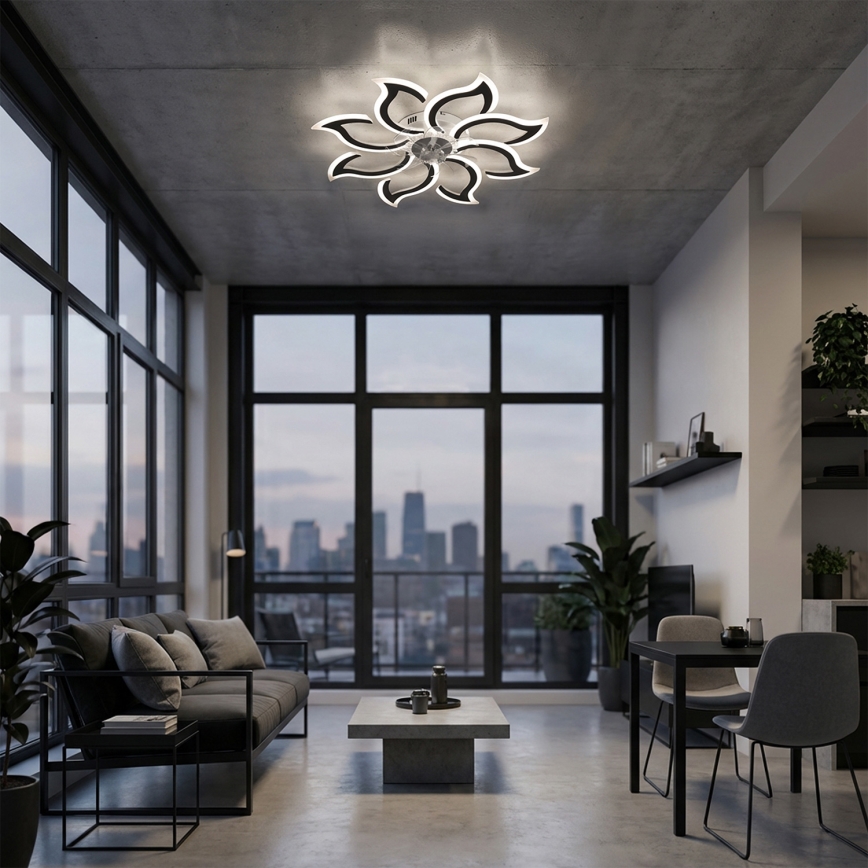 Brilagi - Ventilatore da soffitto dimmerabile con LED/44W/230V Ø 90 cm nero + telecomando