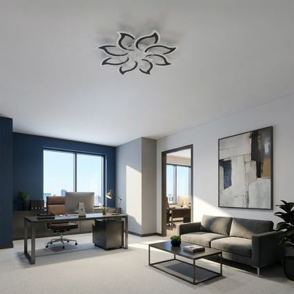 Brilagi - Ventilatore da soffitto dimmerabile con LED/44W/230V Ø 90 cm nero + telecomando