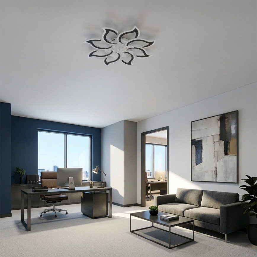 Brilagi - Ventilatore da soffitto dimmerabile con LED/44W/230V Ø 90 cm nero + telecomando