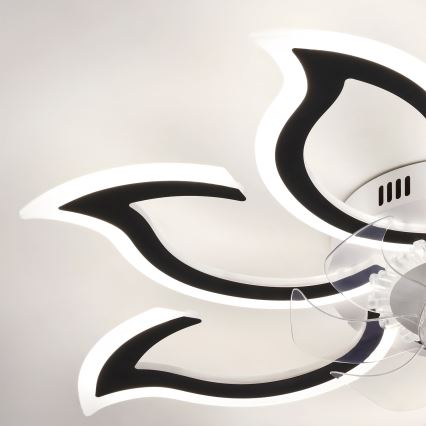 Brilagi - Ventilatore da soffitto dimmerabile con LED/44W/230V Ø 90 cm nero + telecomando