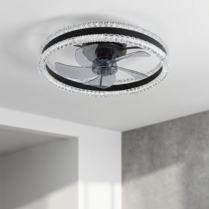 Brilagi - Ventilatore da soffitto dimmerabile con LED/62W/230V 3000-6500K Ø 50 cm nero + telecomando