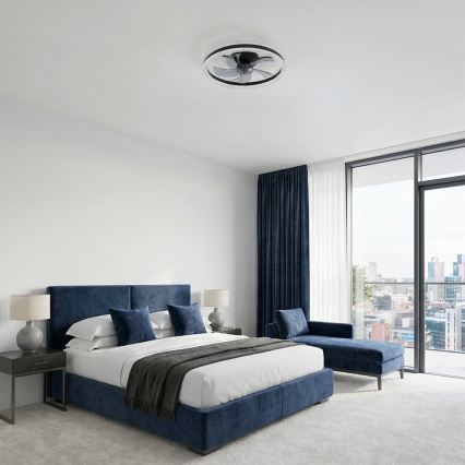 Brilagi - Ventilatore da soffitto dimmerabile con LED/62W/230V 3000-6500K Ø 50 cm nero + telecomando