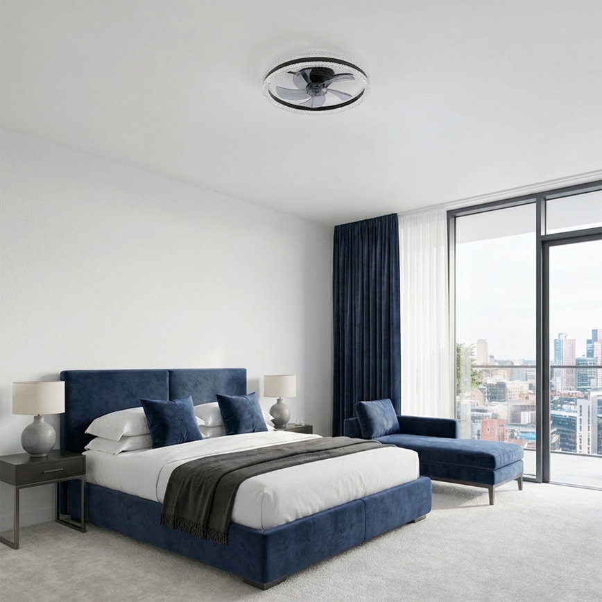 Brilagi - Ventilatore da soffitto dimmerabile con LED/62W/230V 3000-6500K Ø 50 cm nero + telecomando