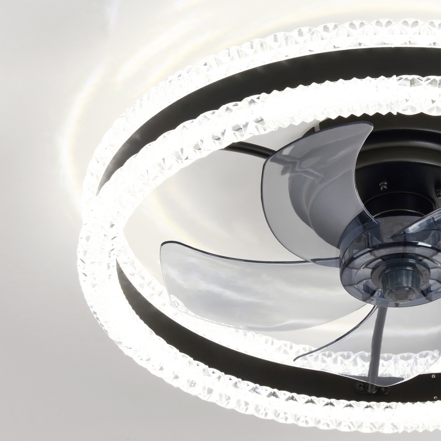 Brilagi - Ventilatore da soffitto dimmerabile con LED/62W/230V 3000-6500K Ø 50 cm nero + telecomando