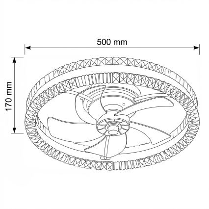 Brilagi - Ventilatore da soffitto dimmerabile con LED/62W/230V 3000-6500K Ø 50 cm nero + telecomando