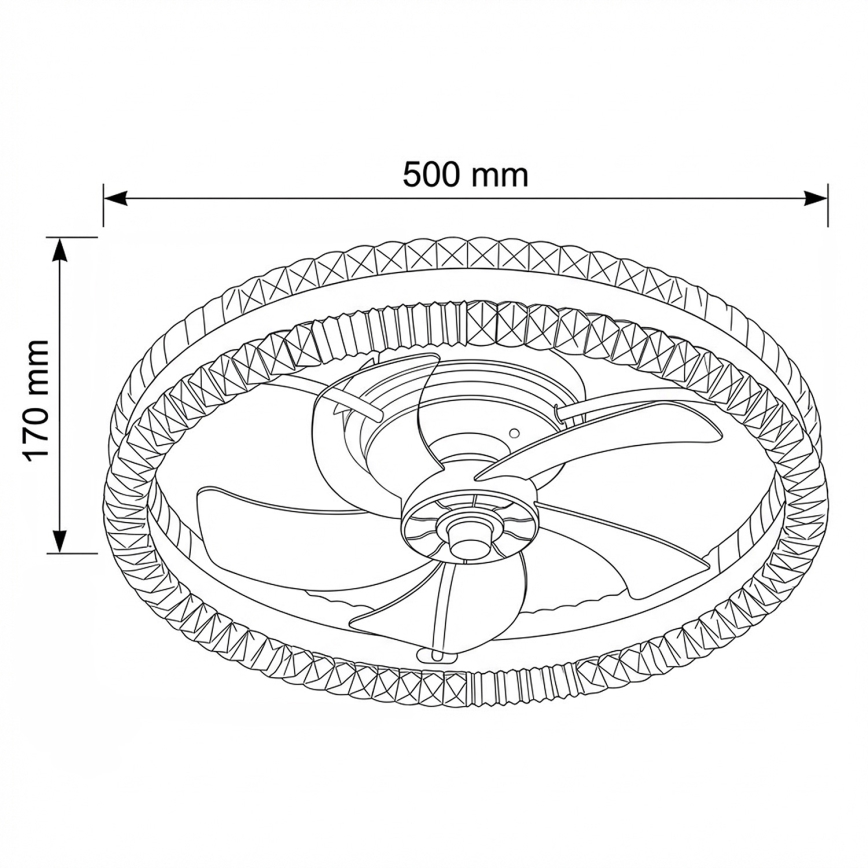 Brilagi - Ventilatore da soffitto dimmerabile con LED/62W/230V 3000-6500K Ø 50 cm nero + telecomando