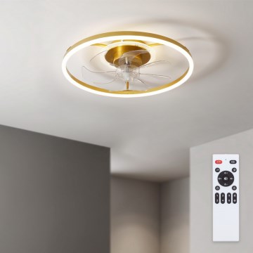 Brilagi - Ventilatore da soffitto dimmerabile LED/66W/230V 3000-6500K diam. 55 cm bianco/oro + telecomando