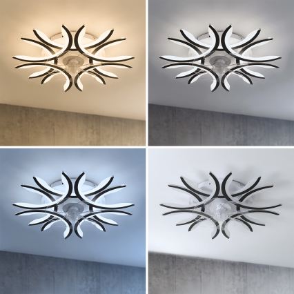 Brilagi - Ventilatore da soffitto dimmerabile a LED 70W/230V 3000-6500K Ø 76 cm nero + telecomando