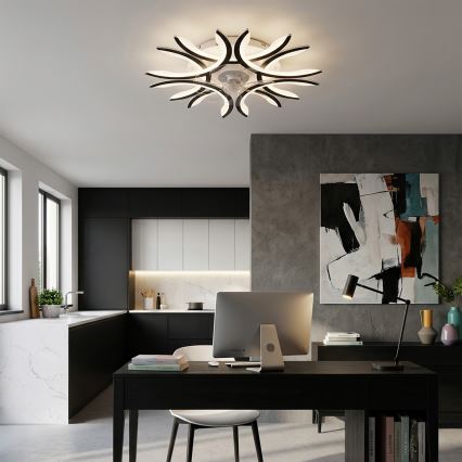 Brilagi - Ventilatore da soffitto dimmerabile a LED 70W/230V 3000-6500K Ø 76 cm nero + telecomando