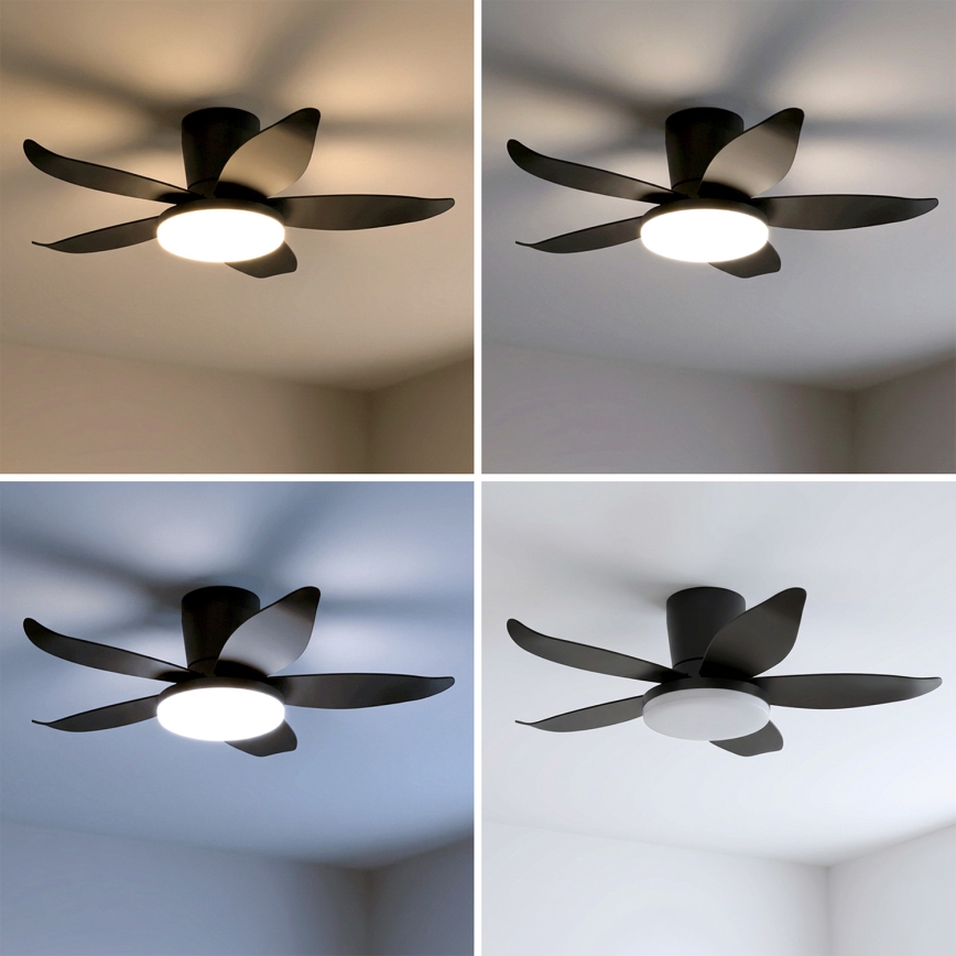 Brilagi - Ventilatore da soffitto dimmerabile a LED/32W/230V 3000-6500K Ø 95 cm nero + telecomando