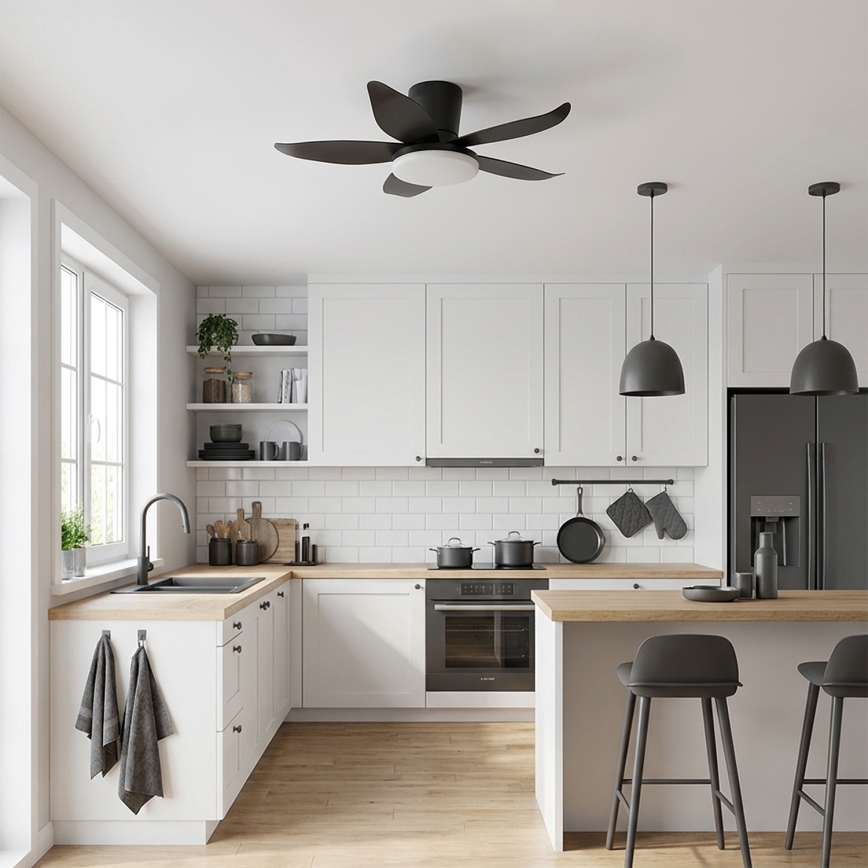 Brilagi - Ventilatore da soffitto dimmerabile a LED/32W/230V 3000-6500K Ø 95 cm nero + telecomando