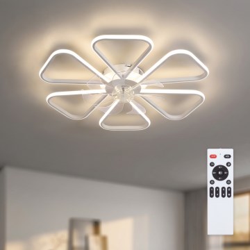 Brilagi - Ventilatore da soffitto LED dimmerabile, 38 W/230 V, 3000-6500 K, diam. 76 cm, bianco + telecomando