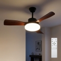 Brilagi - Ventilatore da soffitto LED dimmerabile LED/34W/230V 3000-6500K Ø 106 cm nero/marrone + telecomando