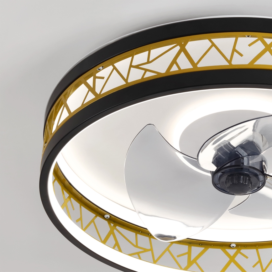 Brilagi - Ventilatore da soffitto dimmerabile a LED/34W/230V 50 cm nero/oro + telecomando