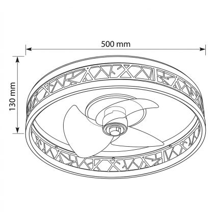 Brilagi - Ventilatore da soffitto dimmerabile a LED/34W/230V 50 cm nero/oro + telecomando