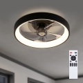 Brilagi - Ventilatore da soffitto LED dimmerabile LED/34W/230V diam. 50 cm nero + telecomando