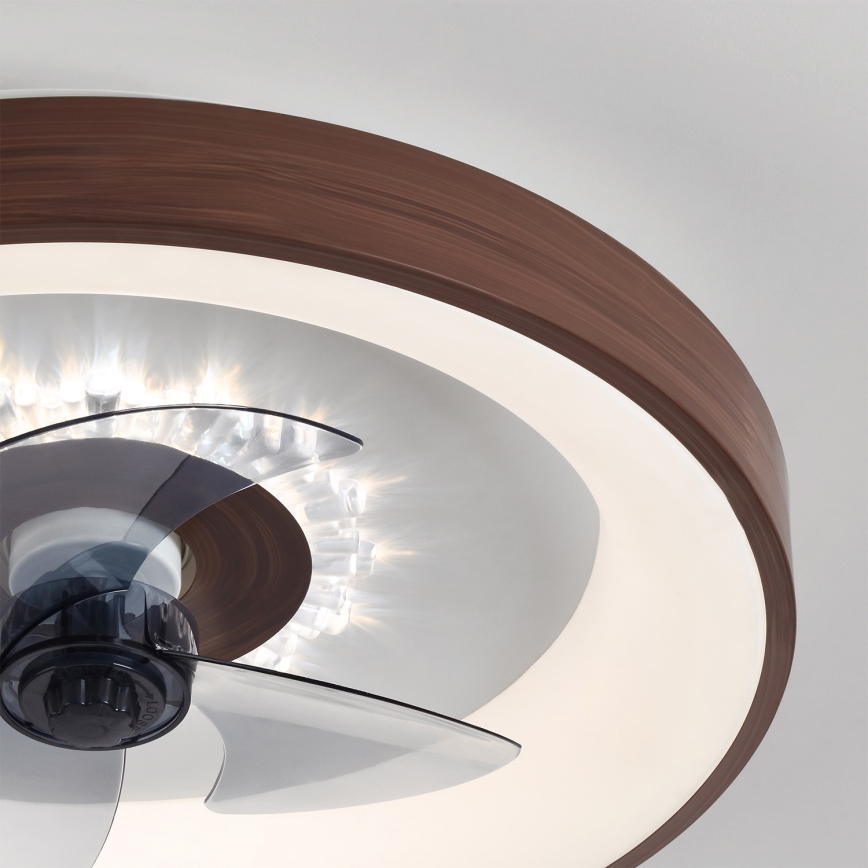 Brilagi - Ventilatore da soffitto LED dimmerabile, 34W/230V, 3000-6500K, diam. 46 cm, marrone + telecomando
