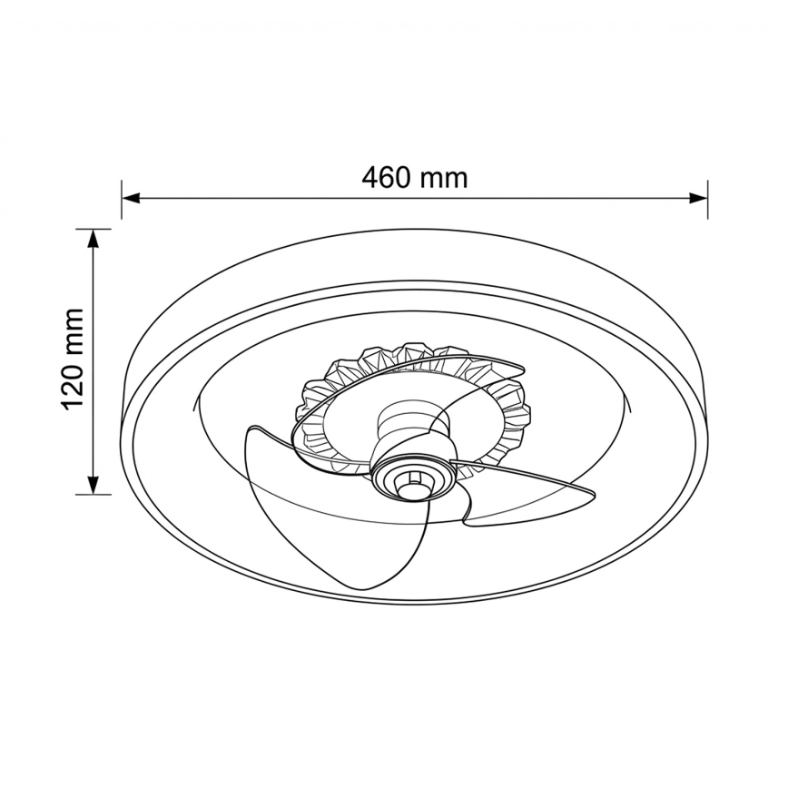 Brilagi - Ventilatore da soffitto LED dimmerabile, 34W/230V, 3000-6500K, diam. 46 cm, marrone + telecomando