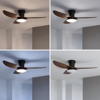 Brilagi - ventilatore da soffitto LED dimmerabile LED/38W/230V 100 cm nero/marrone + telecomando