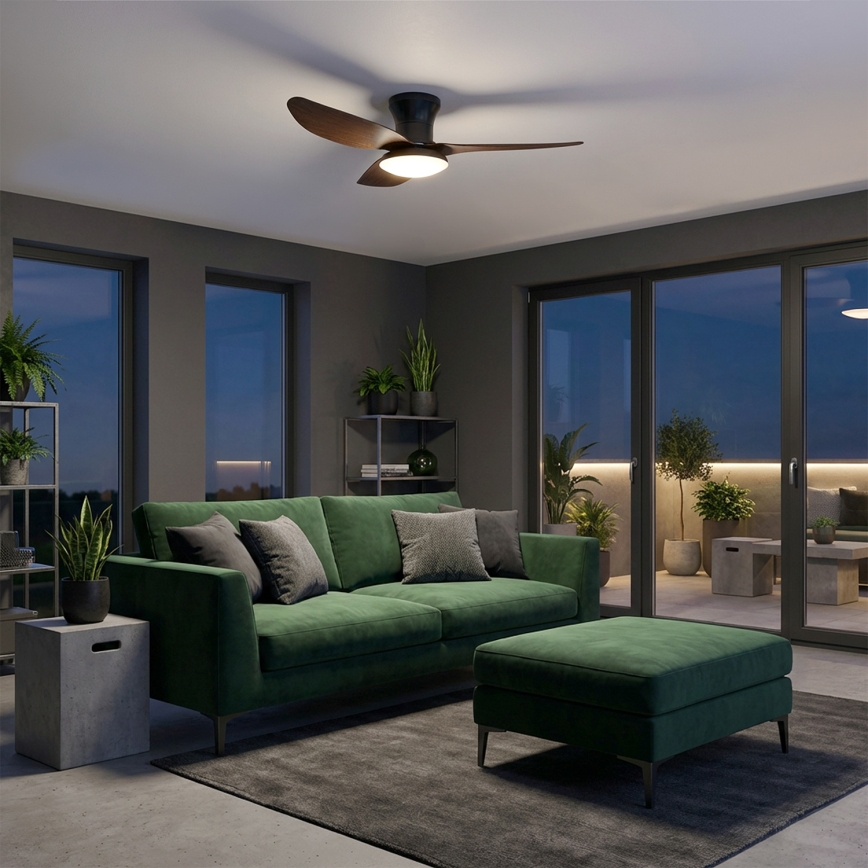 Brilagi - ventilatore da soffitto LED dimmerabile LED/38W/230V 100 cm nero/marrone + telecomando