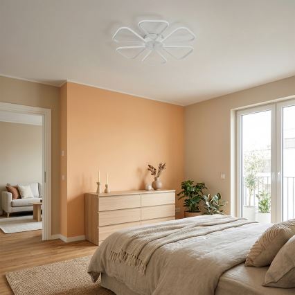 Brilagi - Ventilatore da soffitto LED dimmerabile, 38 W/230 V, 3000-6500 K, diam. 76 cm, bianco + telecomando