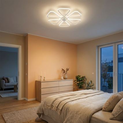 Brilagi - Ventilatore da soffitto LED dimmerabile, 38 W/230 V, 3000-6500 K, diam. 76 cm, bianco + telecomando