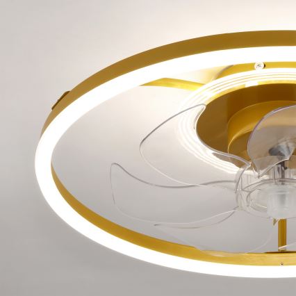 Brilagi - Ventilatore da soffitto dimmerabile a LED LED/66W/230V 55 cm bianco/oro + telecomando