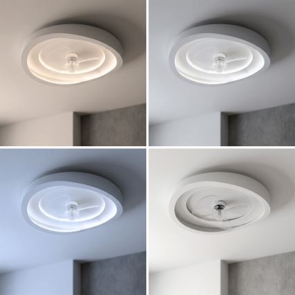 Brilagi - Ventilatore da soffitto dimmerabile a LED 80W/230V Ø 50 cm bianco + telecomando