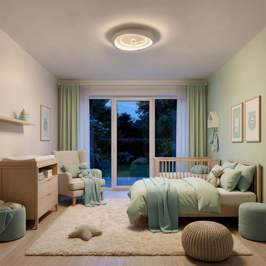 Brilagi - Ventilatore da soffitto dimmerabile a LED 80W/230V Ø 50 cm bianco + telecomando